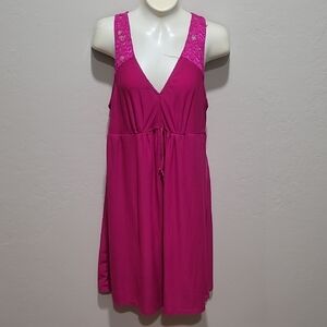 Pink Sleeveless Dress with Lace Straps